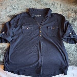 Croft & Barrow Navy Short Sleeve Top
